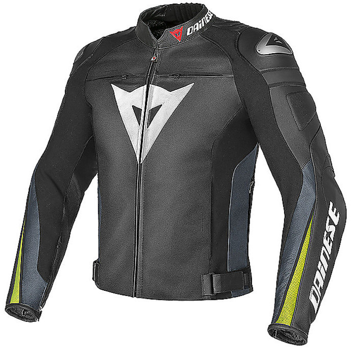 Moto Leather Jacket Dainese SUPER SPEED C2 SKIN Perforated Black