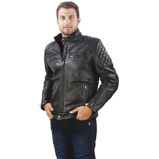Moto Leather Jacket OJ Garage Black
