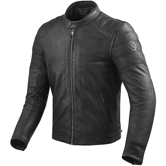 Moto Leather Jacket Rev'it 2017 STEWART Black