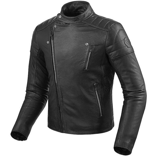 Moto Leather Jacket Rev'it 2017 VAUGHN Black