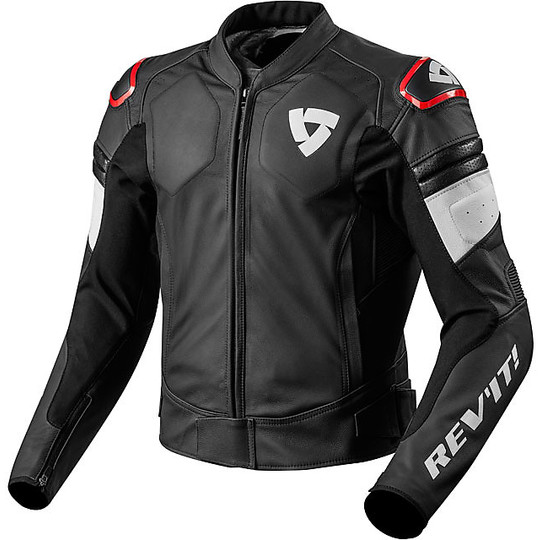 Moto Leather Jacket Rev'it AKIRA Black Red