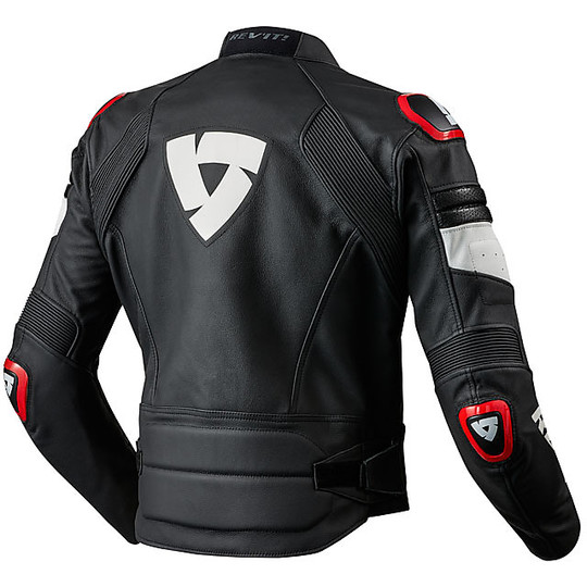 Moto Leather Jacket Rev'it AKIRA Black Red