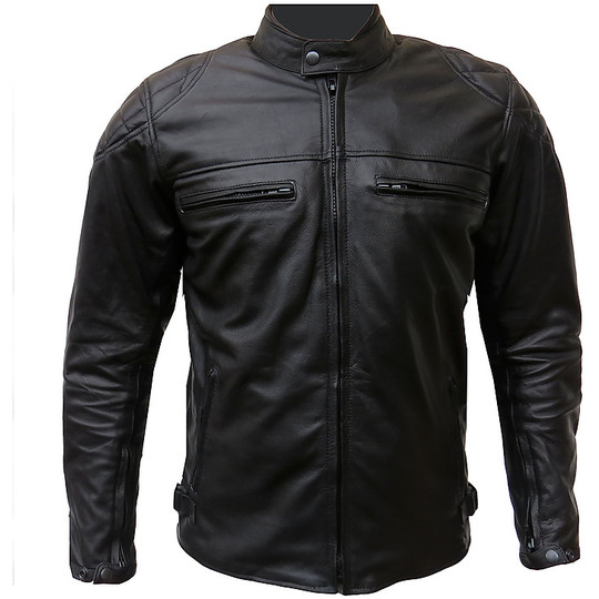 Moto Leather Jacket Technical Vintage Cafe Racer Black Softest