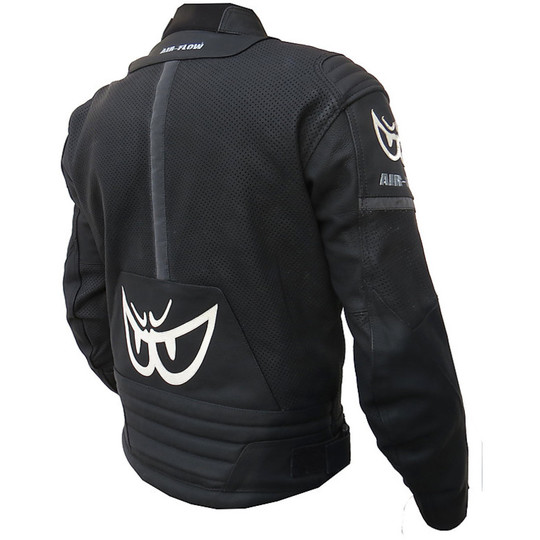Moto Leather Jacket Very soft Berik Air Flow 8366 Perforated Black