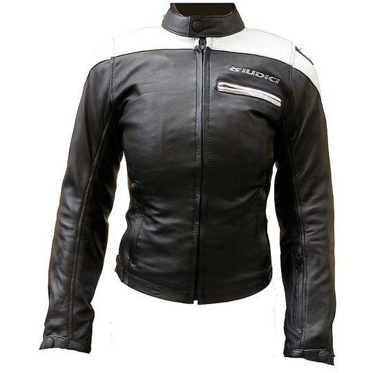 Moto Leather Jacket Women Judges Black Sport White Turing
