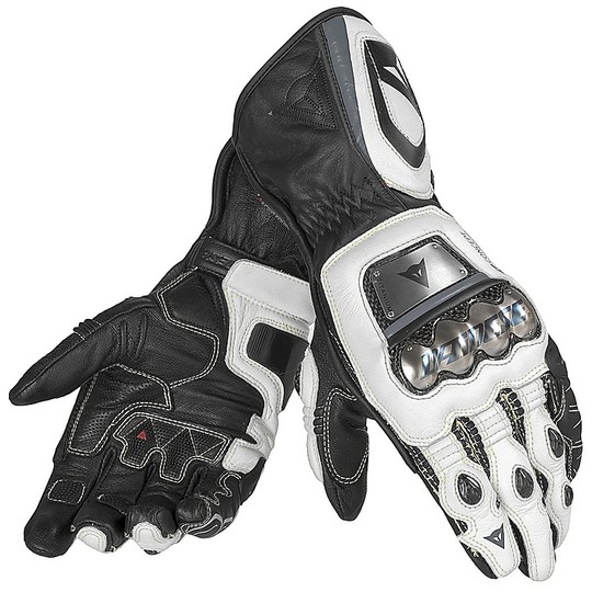 Moto Lederhandschuhe Dainese Full Metal D1 Schwarz Weiß Anthrazit