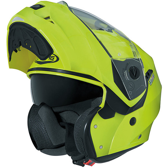 Moto Modular Helm Caberg Duke II Fluorescent Yellow Hivizion