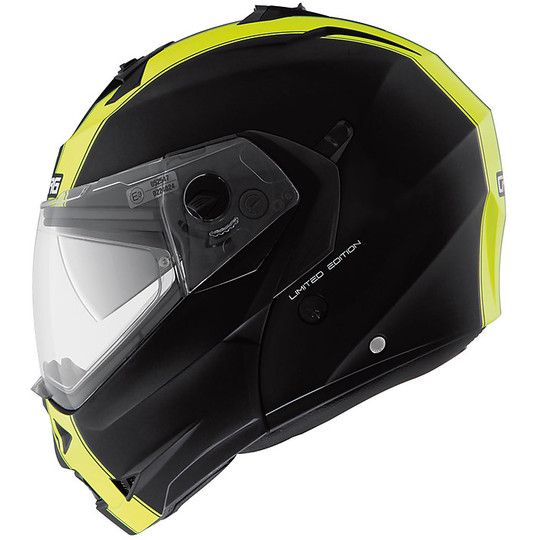 Moto Modular Helm Caberg Duke II Legende Matt Black Fluorescent Yellow