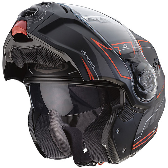 Moto Modular helmet Caberg Droid BLAZE Black Matte Red