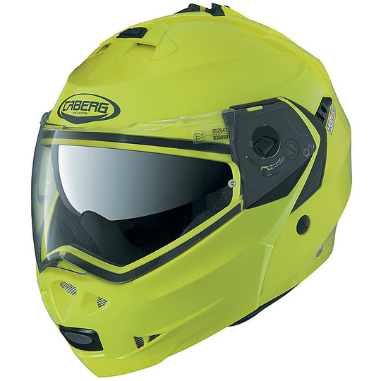 Moto Modular helmet Caberg Duke II Fluorescent Yellow Hivizion