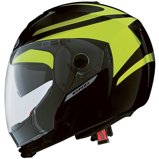 Moto Modular helmet Caberg Hyper X Dual Hi Vizion Black Fluorescent Yellow
