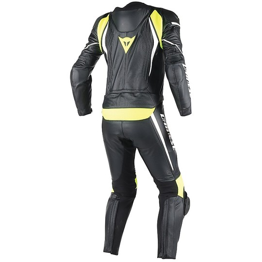 Moto overalls Dainese Leather divisible Laguna Seca D1 Black Fluo Yellow
