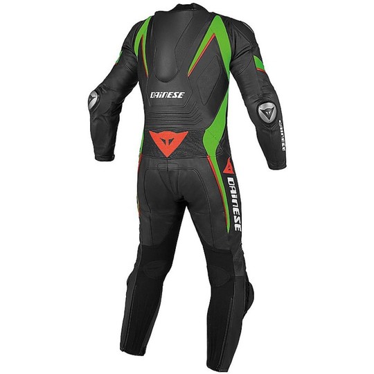 Moto overalls Dainese Leather Full Aero Ages P. C2 Black Green Red