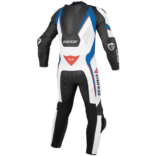 Moto overalls Dainese Leather Full Aero Ages P. C2 White Blue Red