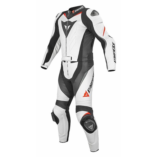 Moto overalls Divisible Dainese Leather Laguna Seca Ages White Black Red