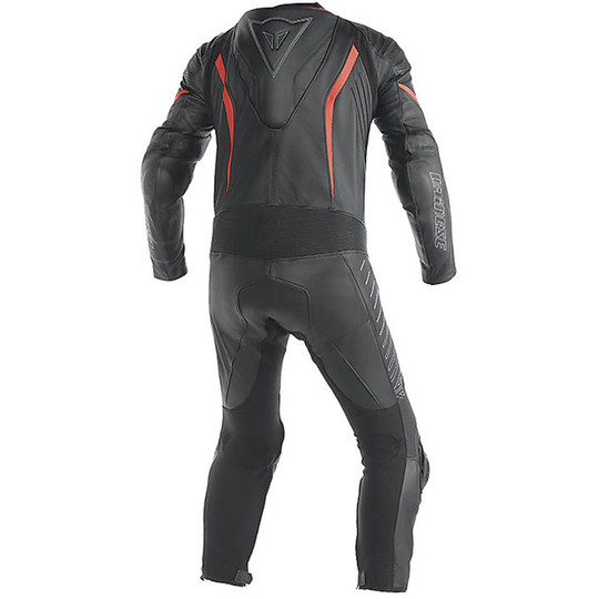 Moto overalls Full Dainese Racing Leather Black Red