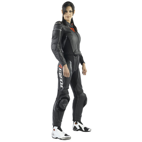 Moto overalls Woman Divisible Dainese Avro Leather Black Anthracite