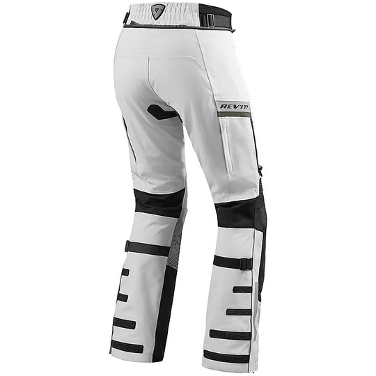 Moto Pants In Gore Tex Fabric Rev'it Dominator 2 GTX Gray Green Stretched