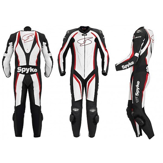 Moto Professional Leather suit Spyke Blaster Ages White Black Red
