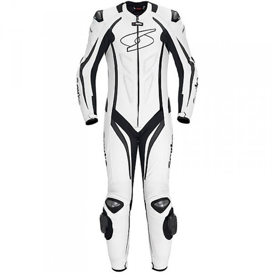 Moto Professional Leather suit Spyke Blaster Ages White Black