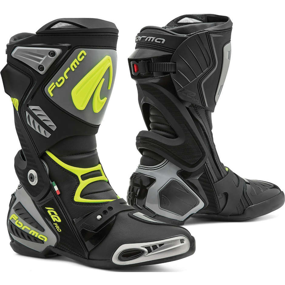 Moto Racing Boots Forma ICE PRO Black Anthracite Fluo Yellow