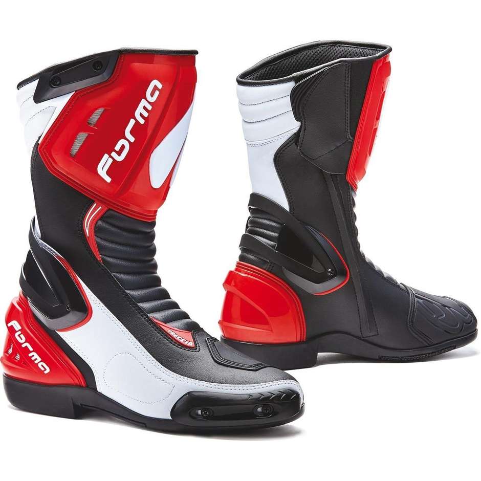 Moto Racing Boots Shape ARROW Black White Red