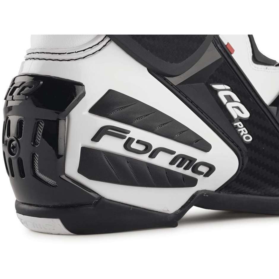 Moto Racing Boots Shape ICE PRO FLOW White Black Yellow Fluo