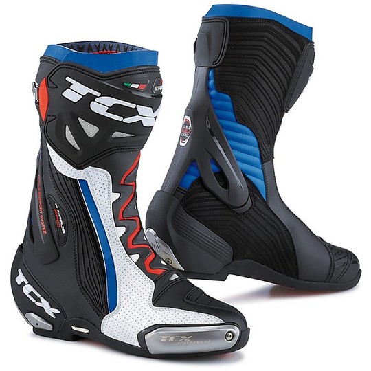 Moto Racing Boots TCX RT-RACE Pro Air White Red Yellow Fluo