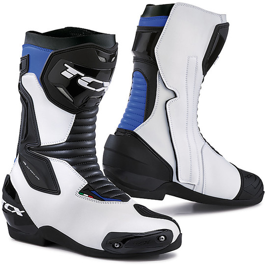 Moto Racing Boots TCX SP-MASTER White Black Blue