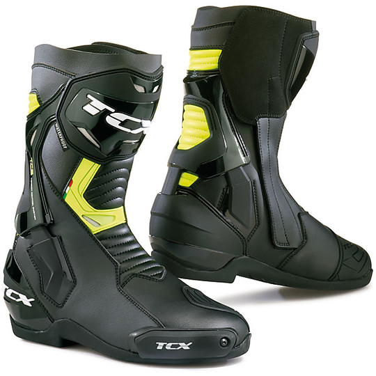 Moto Racing Boots TCX ST FIGHTER Waterproof Black Yellow Fluo