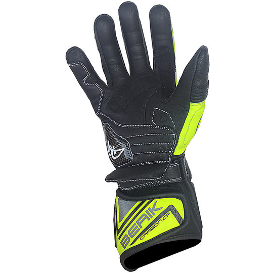 Moto Racing Gloves In Berik Leather 2.0 185301 Black Green