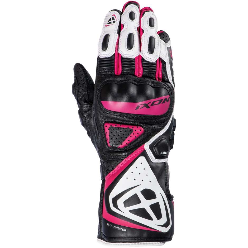 Moto Racing Gloves Ixon GP5 AIR Lady Black White Fuchsia