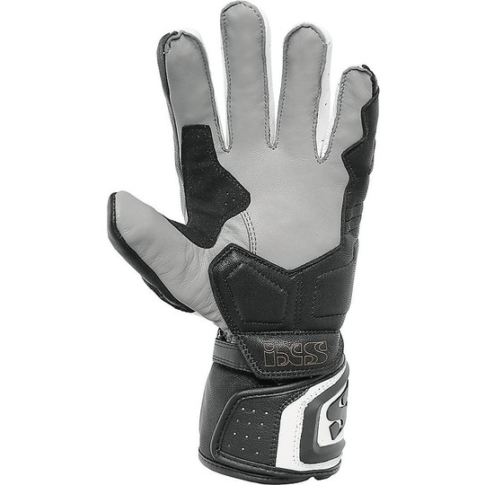 Moto Racing Leather Glove Ixs Sport Rs-100 Black White