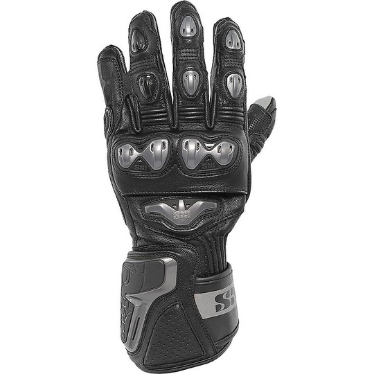 Moto Racing Leather Glove Ixs Sport Rs-400 Black