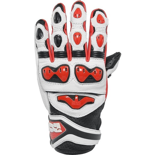 Moto Racing Leather Glove Ixs Sport Rs-400 Short Black Red White