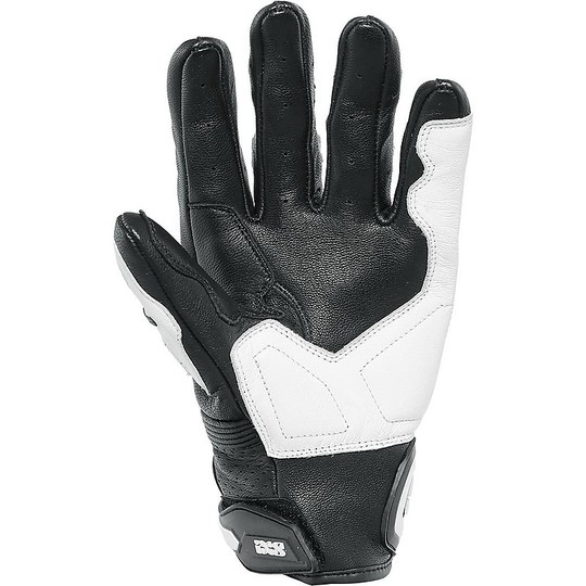 Moto Racing Leather Glove Ixs Sport Rs-400 Short Black White