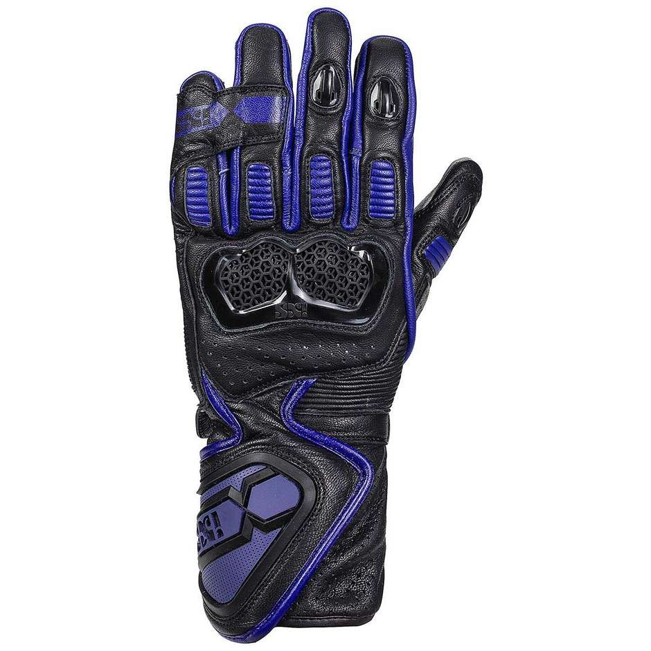 Moto Racing Leather Gloves Ixs SPORT LD RS-200 2.0 Black Blue