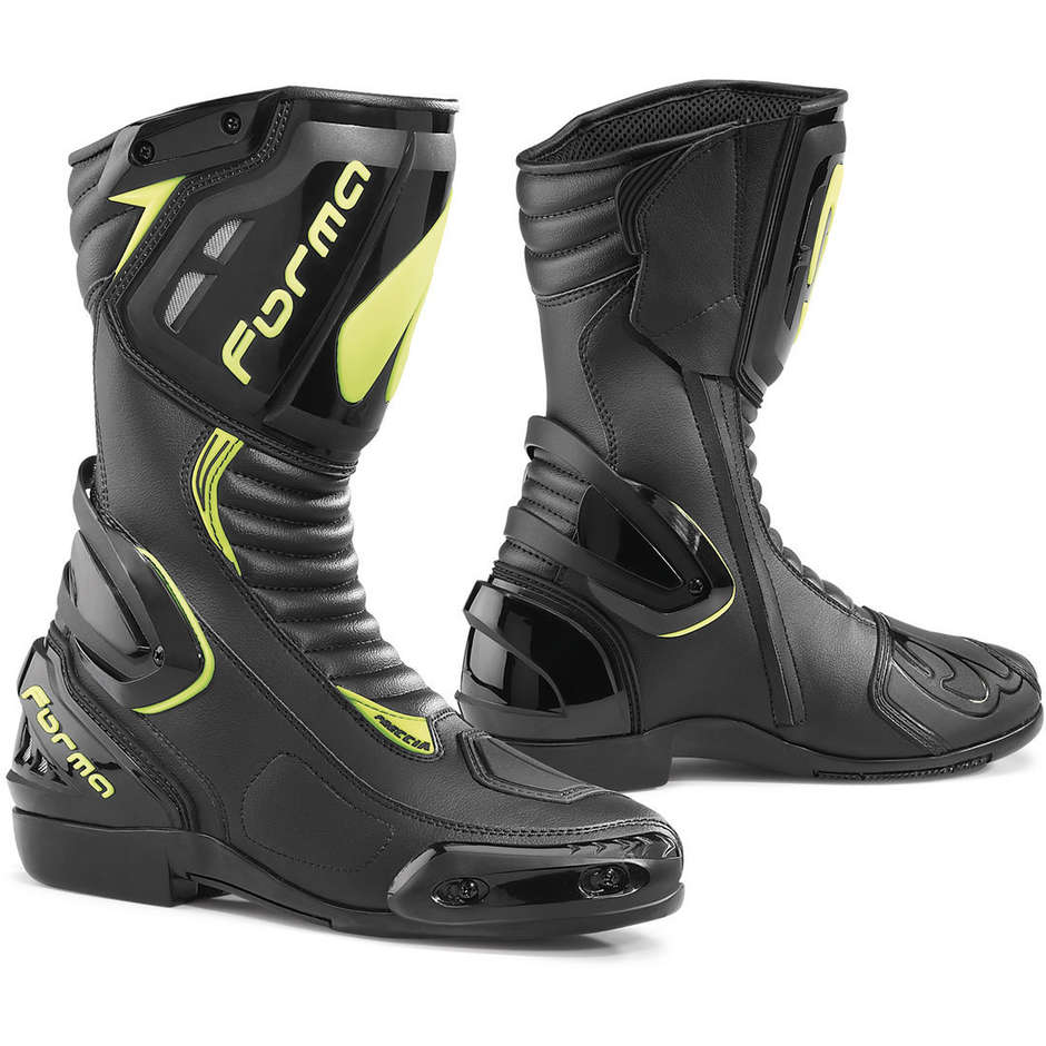 Moto Racing SHOES SHOES Black Yellow Fluo