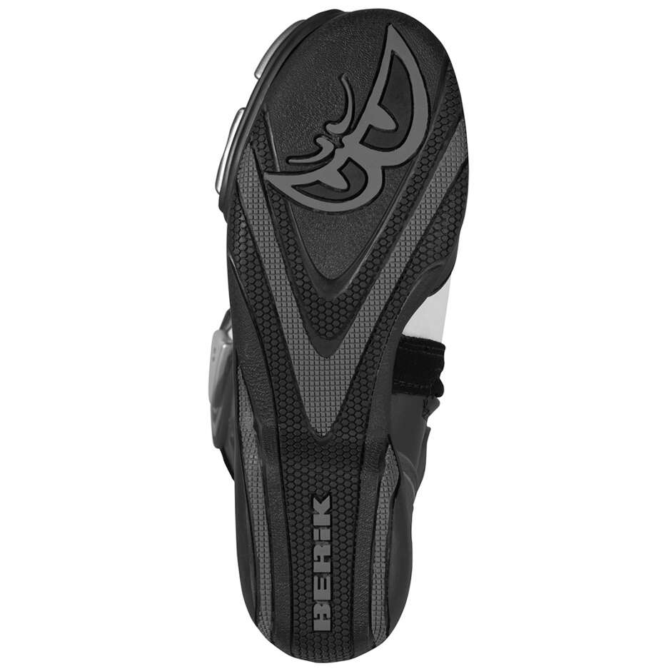 Moto Racing Stiefel aus Leder Berik 2.0 LOSAIL Schwarz Weiß