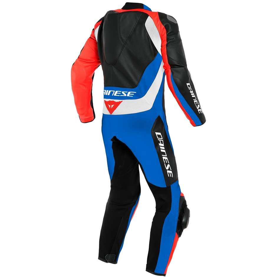 Moto Racing Suit in Dainese ASSEN 2 1pc Perforated Black Blue Red Leather