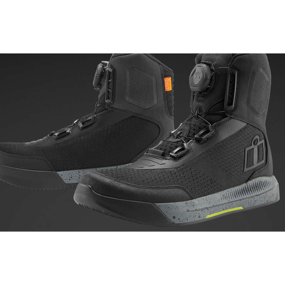 Moto Sport Shoes Icon OVERLORD Ventilated Black