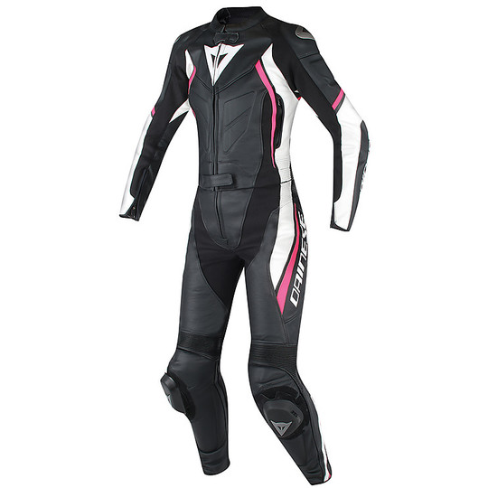 Moto suit Divisible Dainese Leather Avro D2 Lady Black / White / Fuchsia