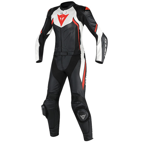 Moto suit Divisible Dainese Leather Avro D2 Lady Black / White / Red Fluo