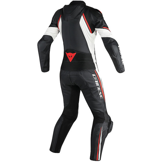 Moto suit Divisible Dainese Leather Avro D2 Lady Black / White / Red Fluo