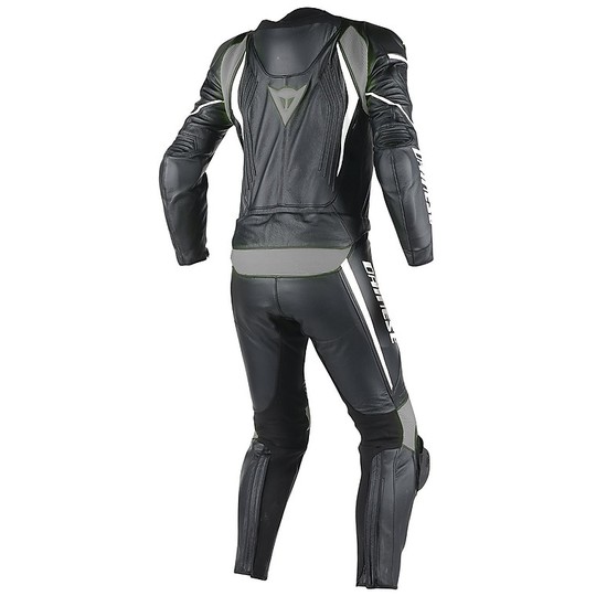 Moto suit Divisible Dainese Leather Perforated Laguna Seca D1 Black Anthracite