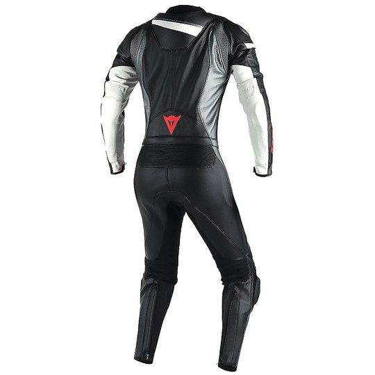 Moto suit Divisible Dainese Leather Veloster Lady Black / Anthracite / White