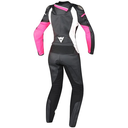 Moto suit Divisible Dainese Leather Veloster Lady Black / Pink / White