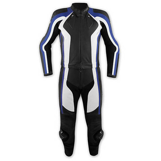 Moto suit Divisible In Real Leather A-Pro Agility Blue