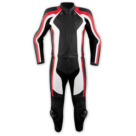 Moto suit Divisible In Real Leather A-Pro Agility Red
