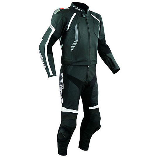 Moto suit Divisible In Real Leather A-Pro Defender Black
